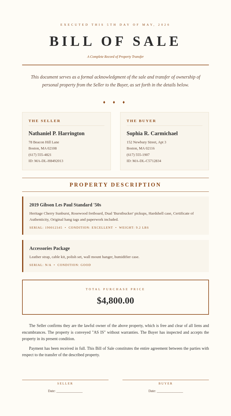Editorial Magazine Bill Of Sale